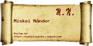 Miskei Nándor névjegykártya