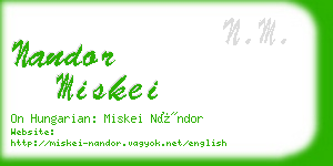 nandor miskei business card